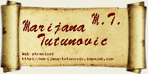 Marijana Tutunović vizit kartica